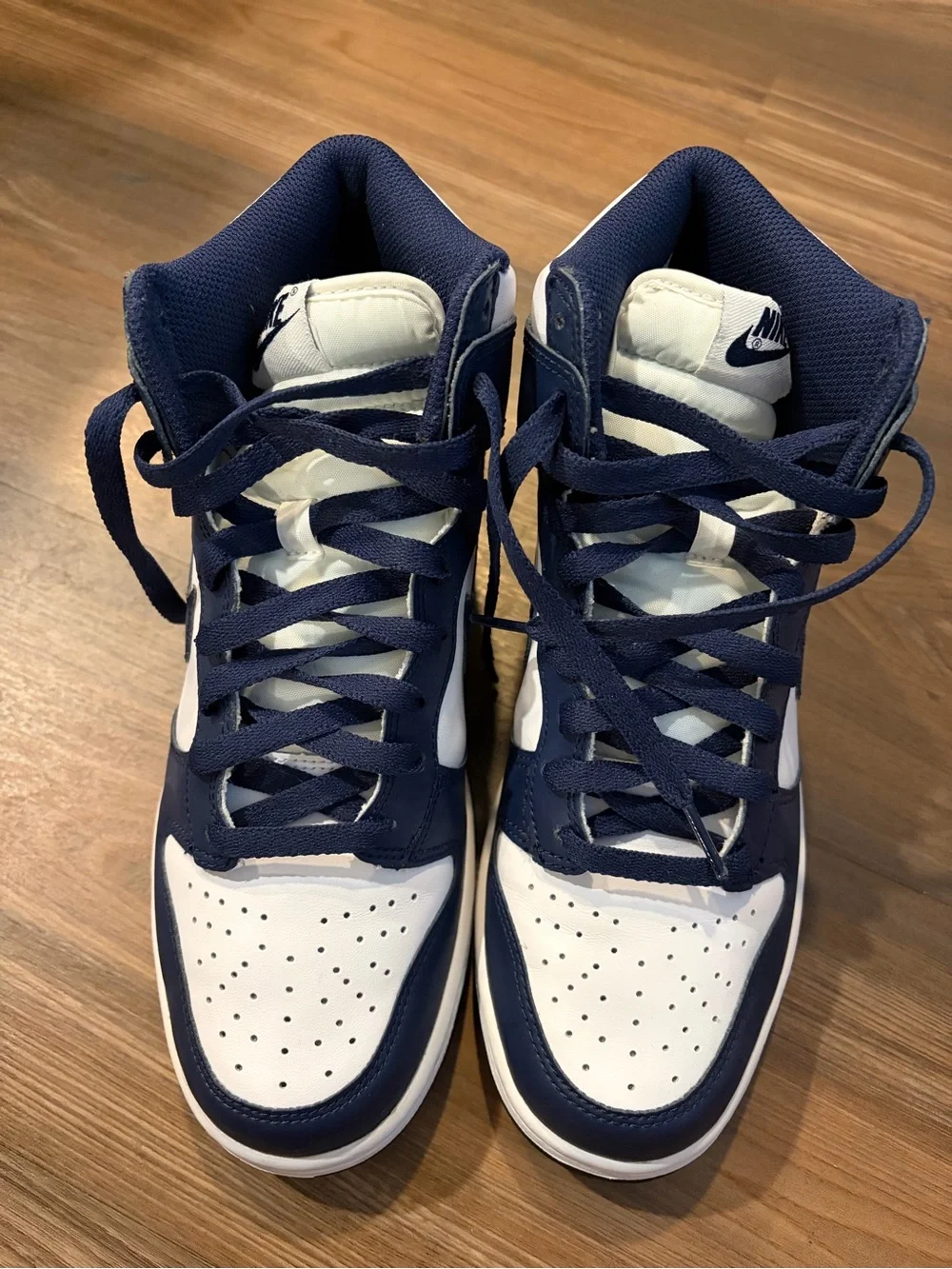 Nike Kids Navy and White High-Top Sneakers